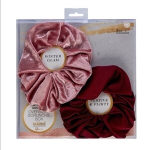 Scunci Jumbo Velour hair tie Box - Pink Blush/Berry 2pk Scrunchies